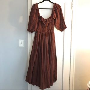Free People Oasis Dress XS Brown w Reddish Undertones